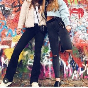 Zara flare black pants, low waisted